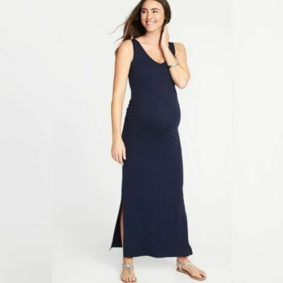 Old Navy Maternity V-Neck Maxi Black Dress - Picture 6 of 6
